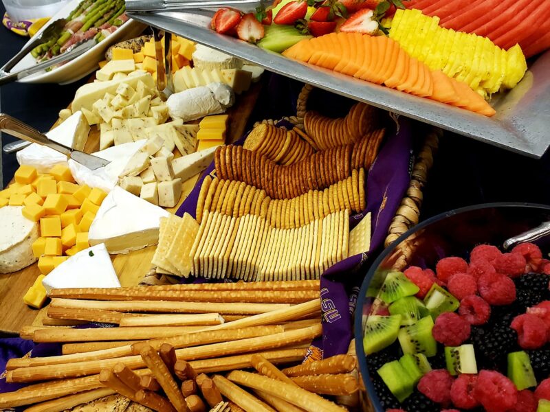 Catering a Graduation Brunch - Cheese Crackers Fruit Display in Baton Rouge