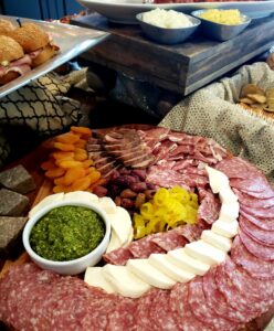 Charcuterie board catering display